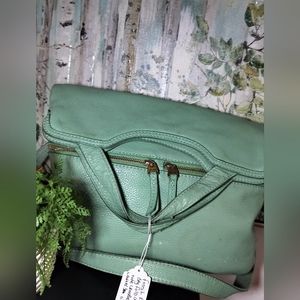 Fossil Erin fold over crossbody leather sea glass